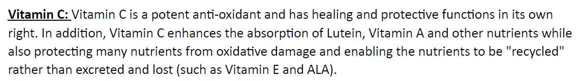 Eye Care with Carotenoids (60 Caps @ R6.78 per cap)