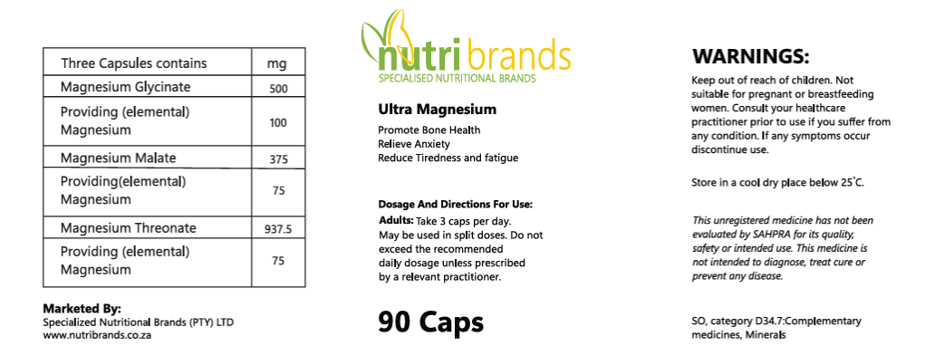 Ultra Magnesium (250mg elemental magnesium x 60 Caps @ 2.1 cent per mg)