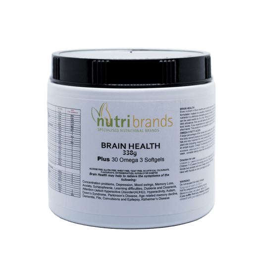 Brain Health Boost (338g) plus 30 Omega 3 fish oil soft gels