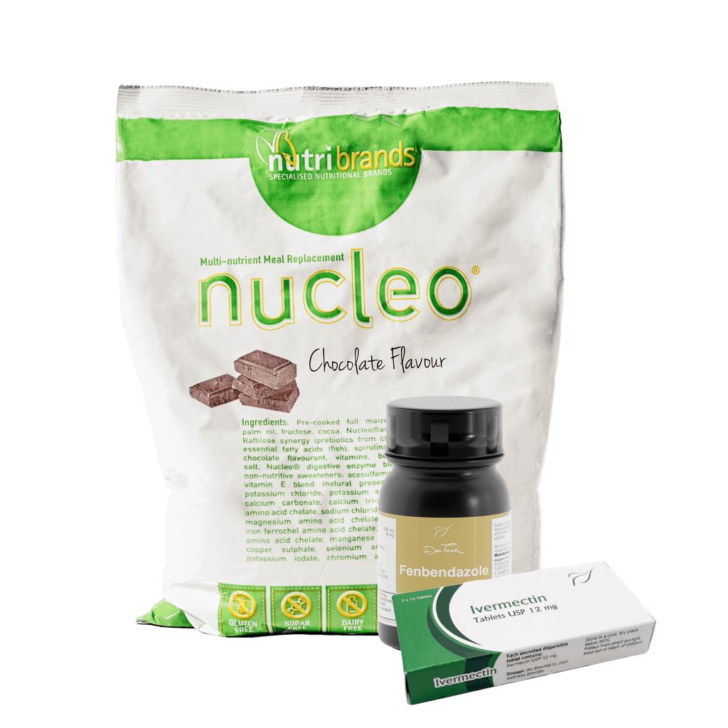 Ivermectin (12mg), Fenbendazole (200mg) & Choc Nucleo Bundle