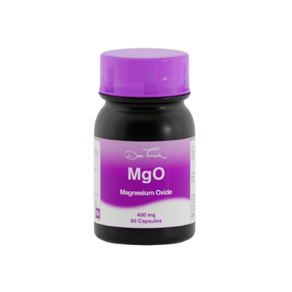 Bottle of magnesium oxide capsules