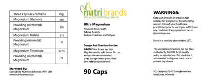 Ultra Magnesium (250mg elemental magnesium x 60 Caps @ 2.1 cent per mg)