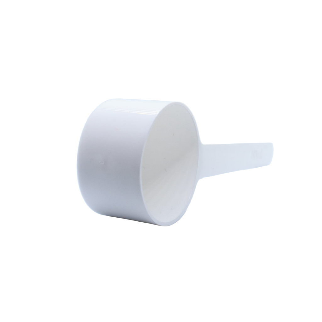 White plastic scoop