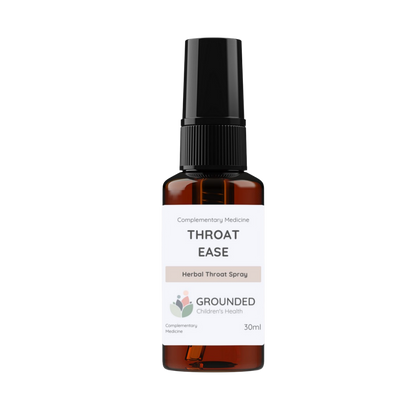 Bottle of 'Throat Ease' herbal throat spray from Grounded