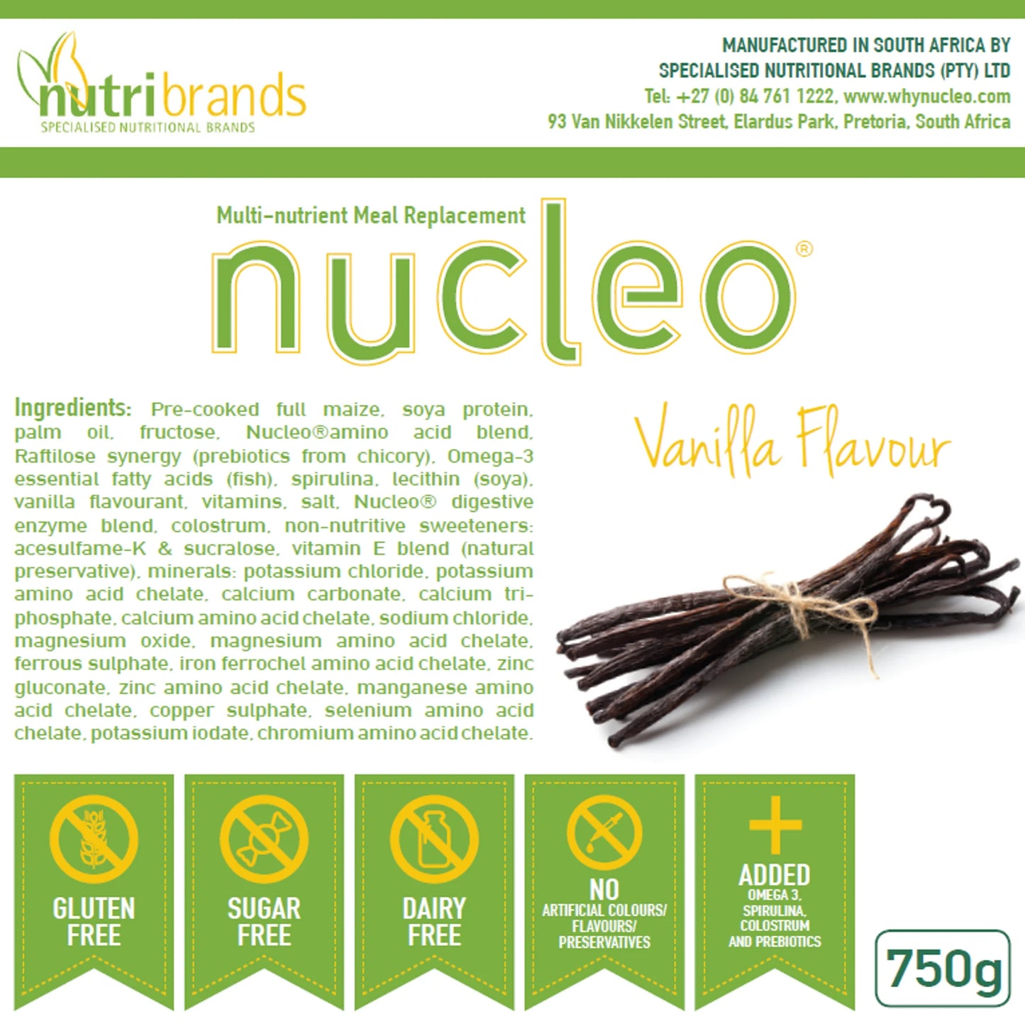 Vanilla Nucleo Bundle (3 X 750g with a R150 discount)